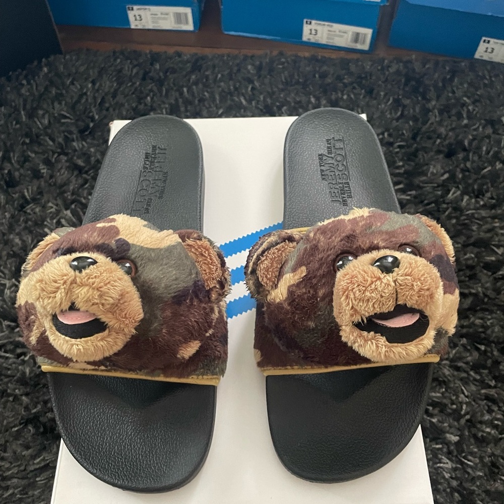 Adidas Jeremy Scott teddy bear adilette slides
